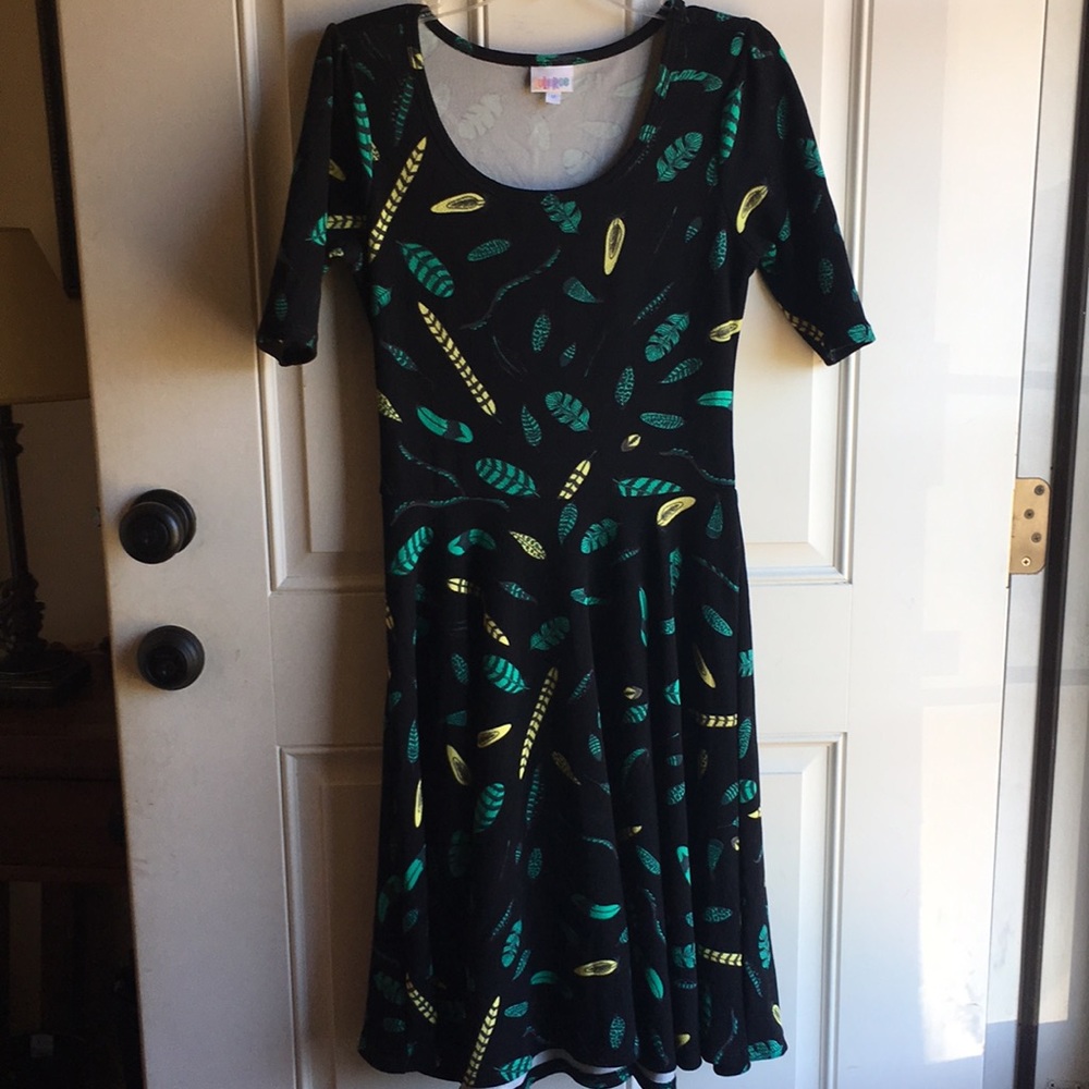 Black fit and flare , thicker stretchy material